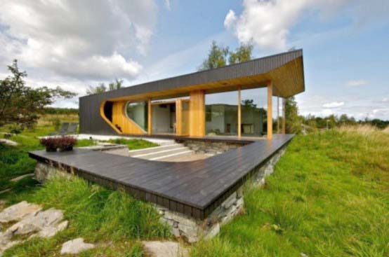 exterior de lemn natural pentru casa de panorama