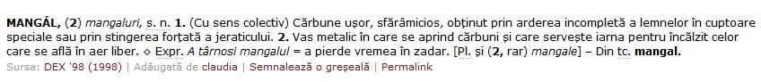 Definitia mangalului