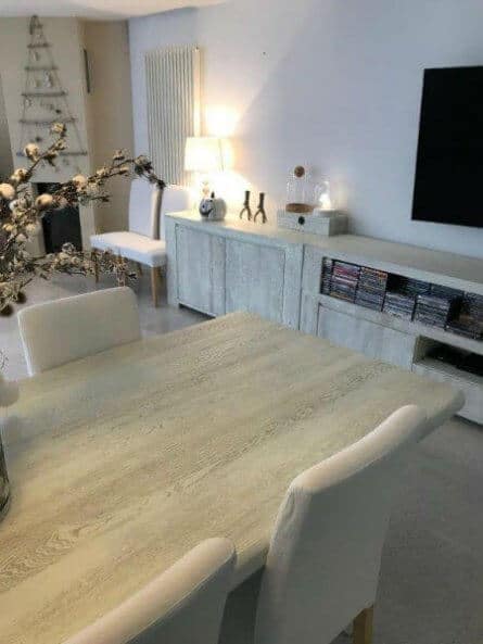 design interior alb - mobila din stejar masiv