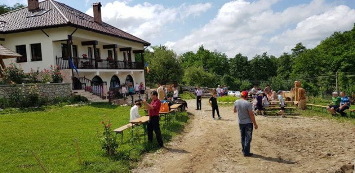 sculptura in lemn cu drujba Pensiunea Cerna 2018