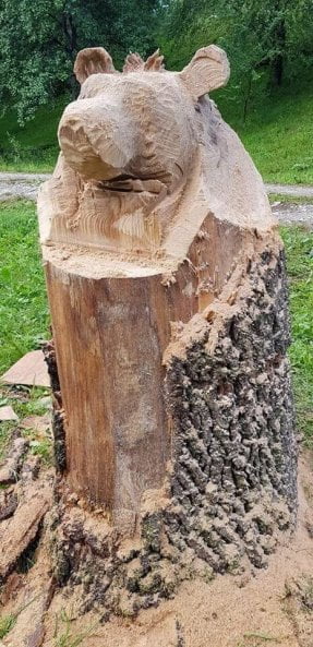 sculptura in lemn cu drujba Cerna 2018