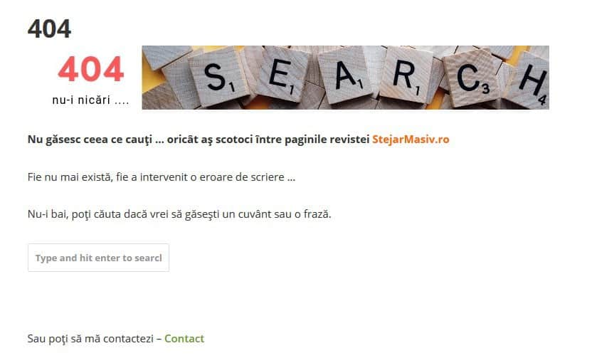 pagina 404 personalizata