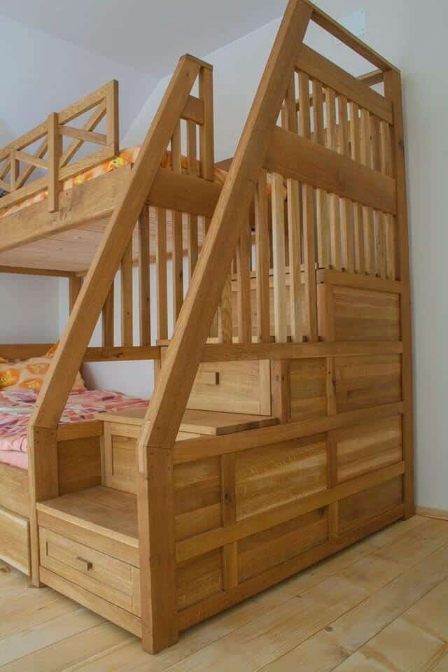 pat etajat din stejar pentru copii