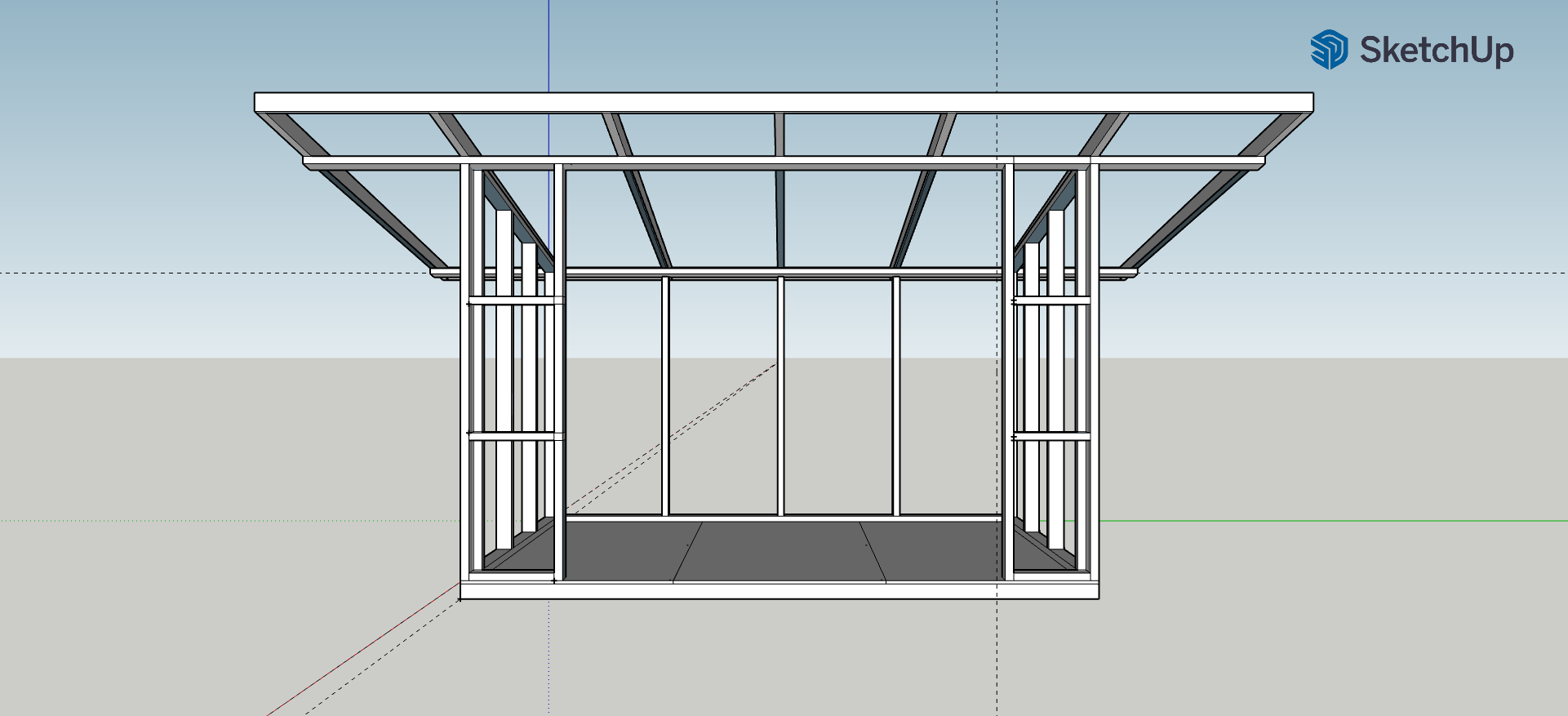 magazie din lemn - proiect SketchUp