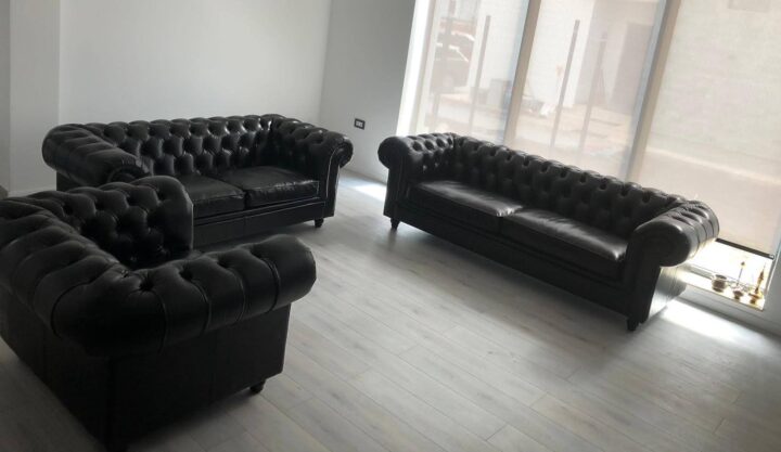 Set 3 2 1 Chesterfield piele naturala