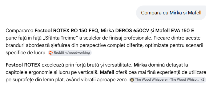 Rotex 150 - Festool - AI, profesorul Miclea și evaluarea mea dupa 30 de zile 9 Festool Rotex 150 vs Mirka vs Mafell
